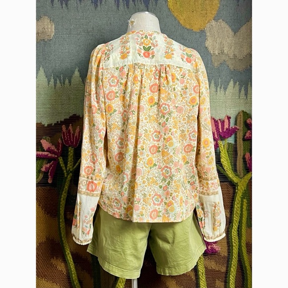 Elan Tie Neck Peasant Blouse M - Picture 3 of 15